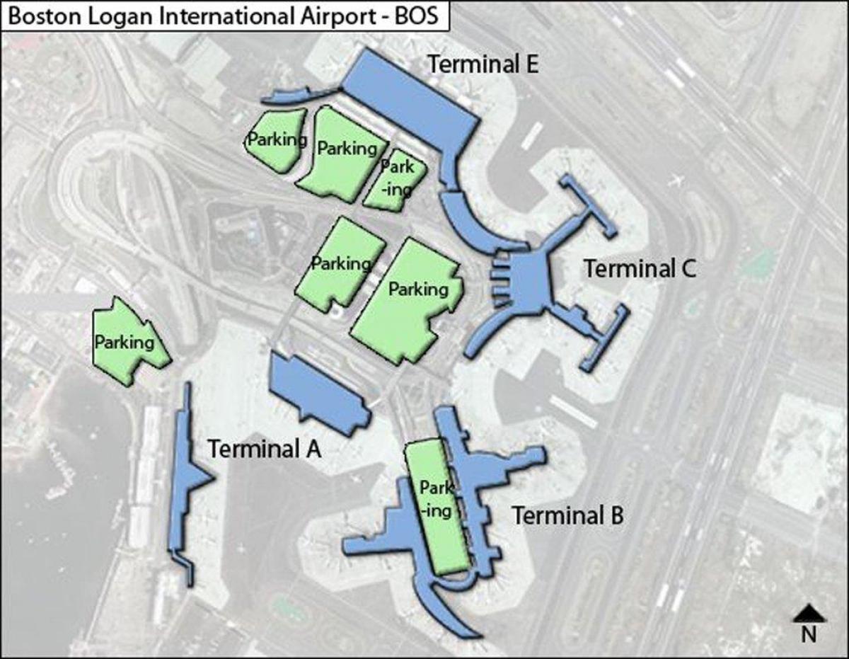 kaart van Boston Logan airport