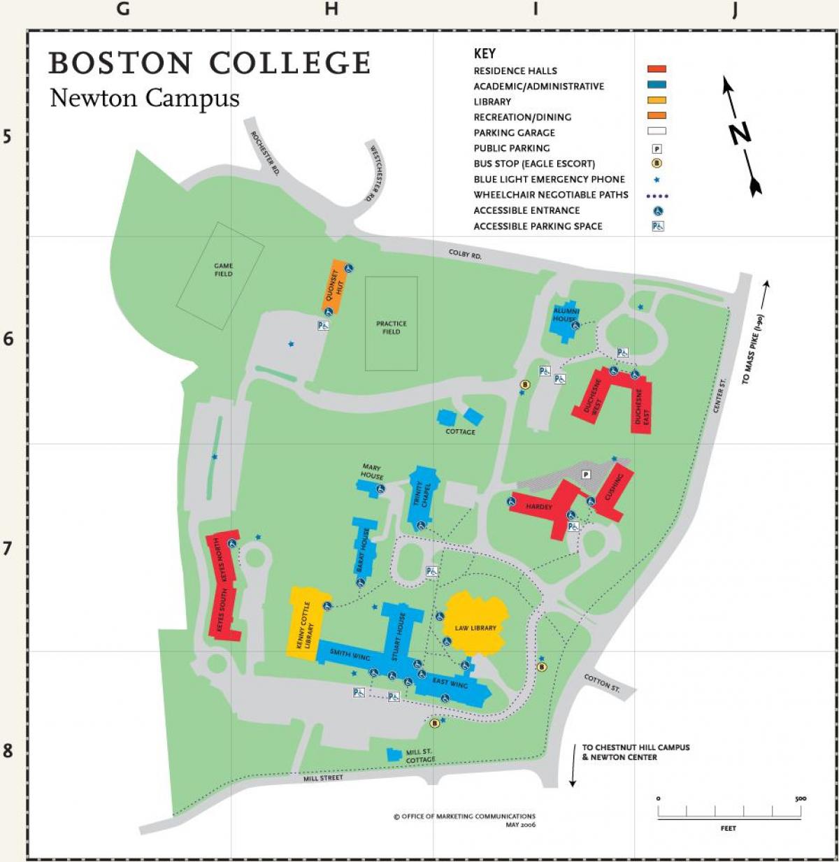 kaart van Boston college