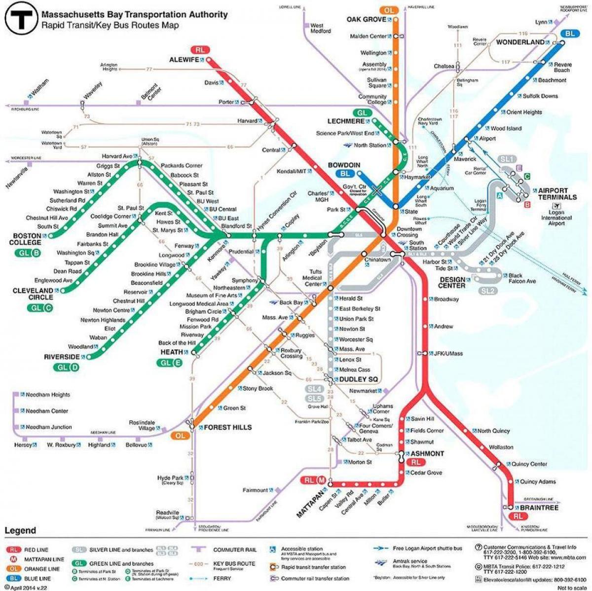 kaart van de MBTA