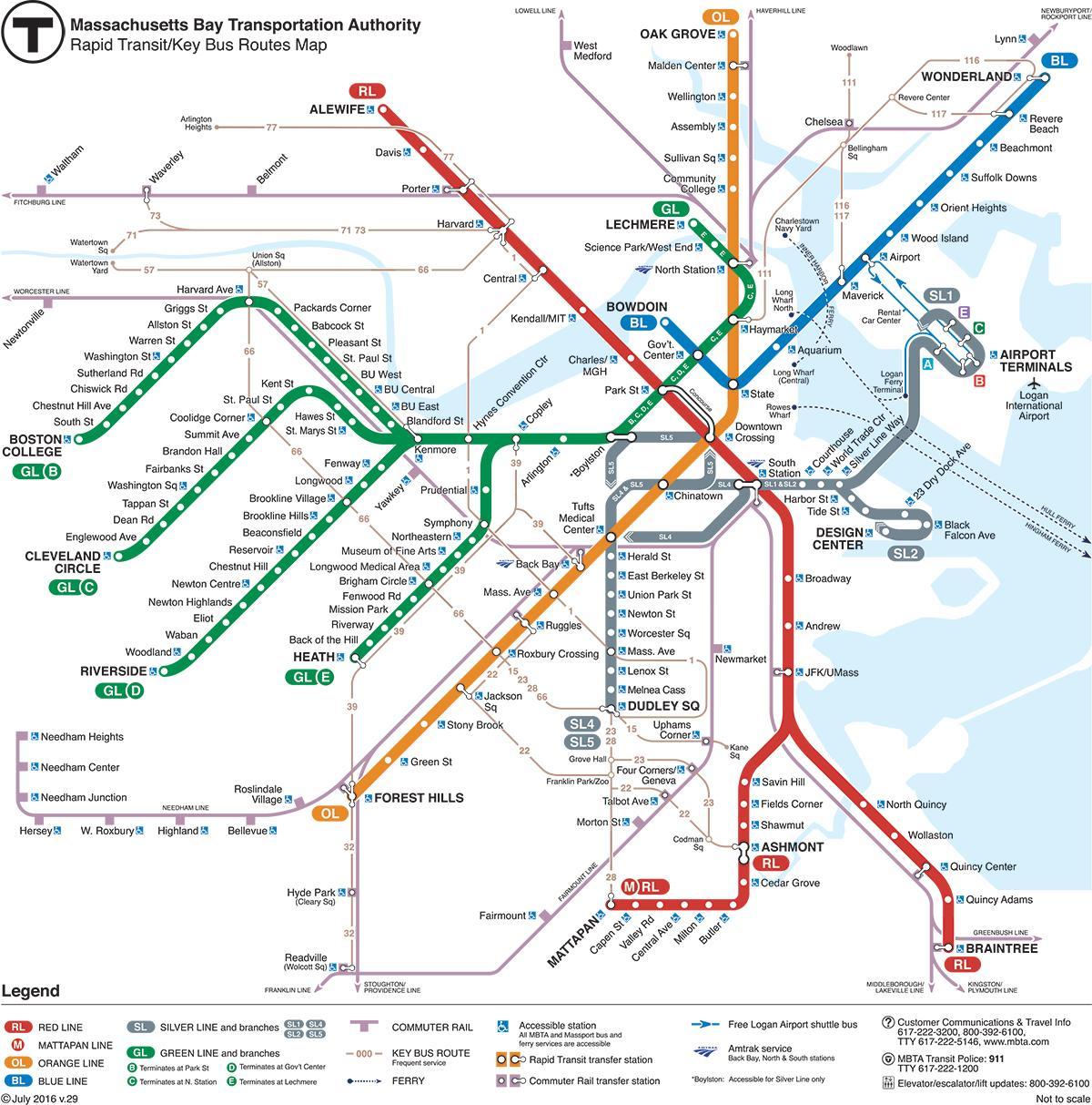 kaart van de metro Boston