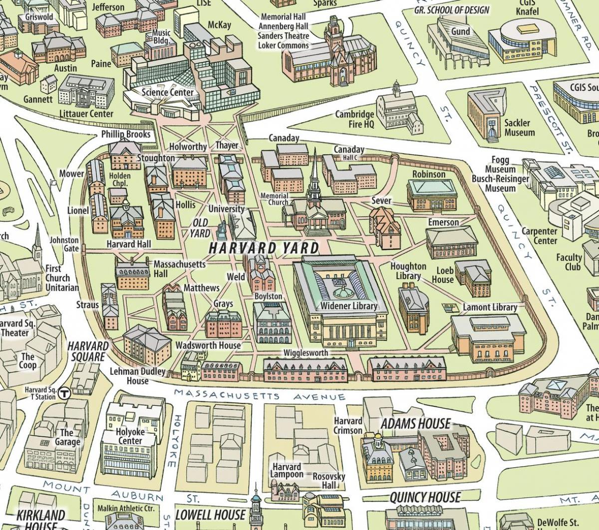 kaart van de Harvard university