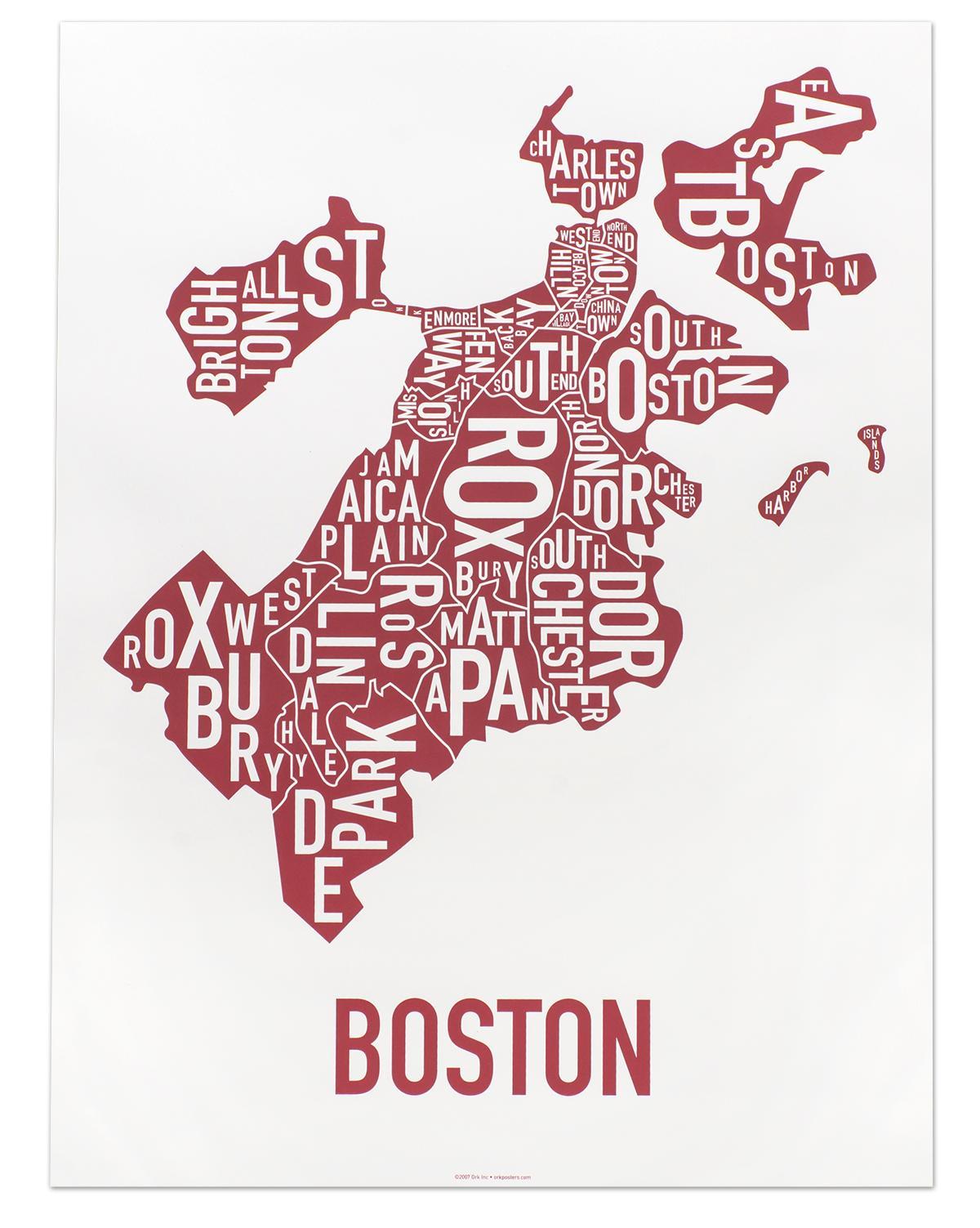 stad van Boston kaart
