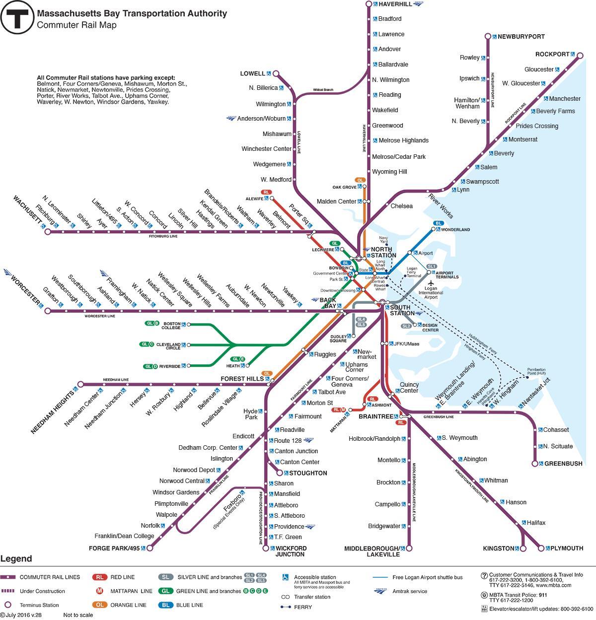 woon-rail kaart Boston