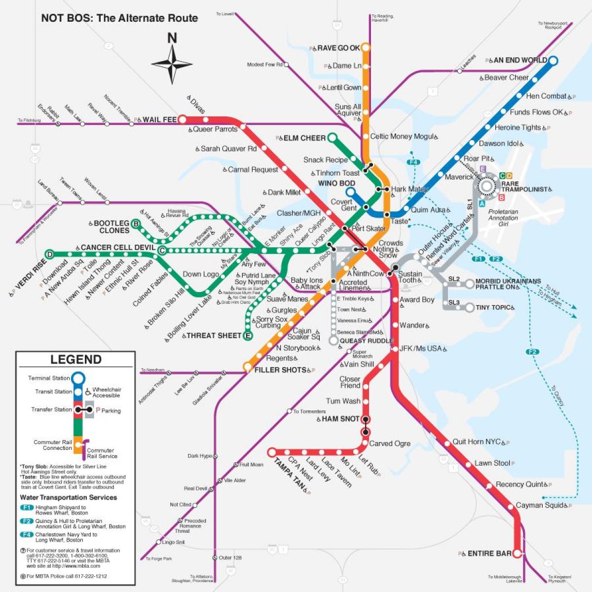 kaart van t kaart Boston