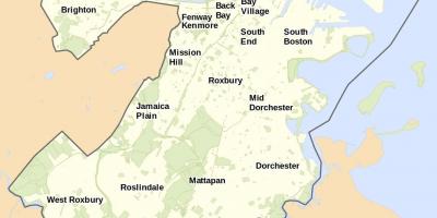 Kaart van Boston en omgeving