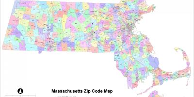 Postcode kaart van Boston