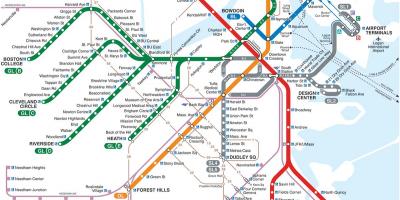 MBTA kaart rode lijn
