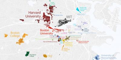 Kaart van de universiteit van Boston