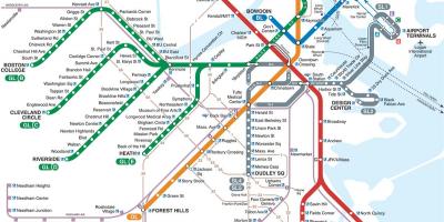Groene lijn kaart Boston