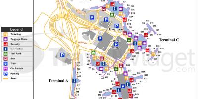 Kaart van Boston luchthaven