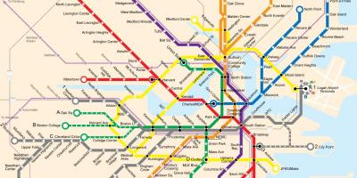 Boston public transit kaart