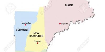 Kaart van New England staten